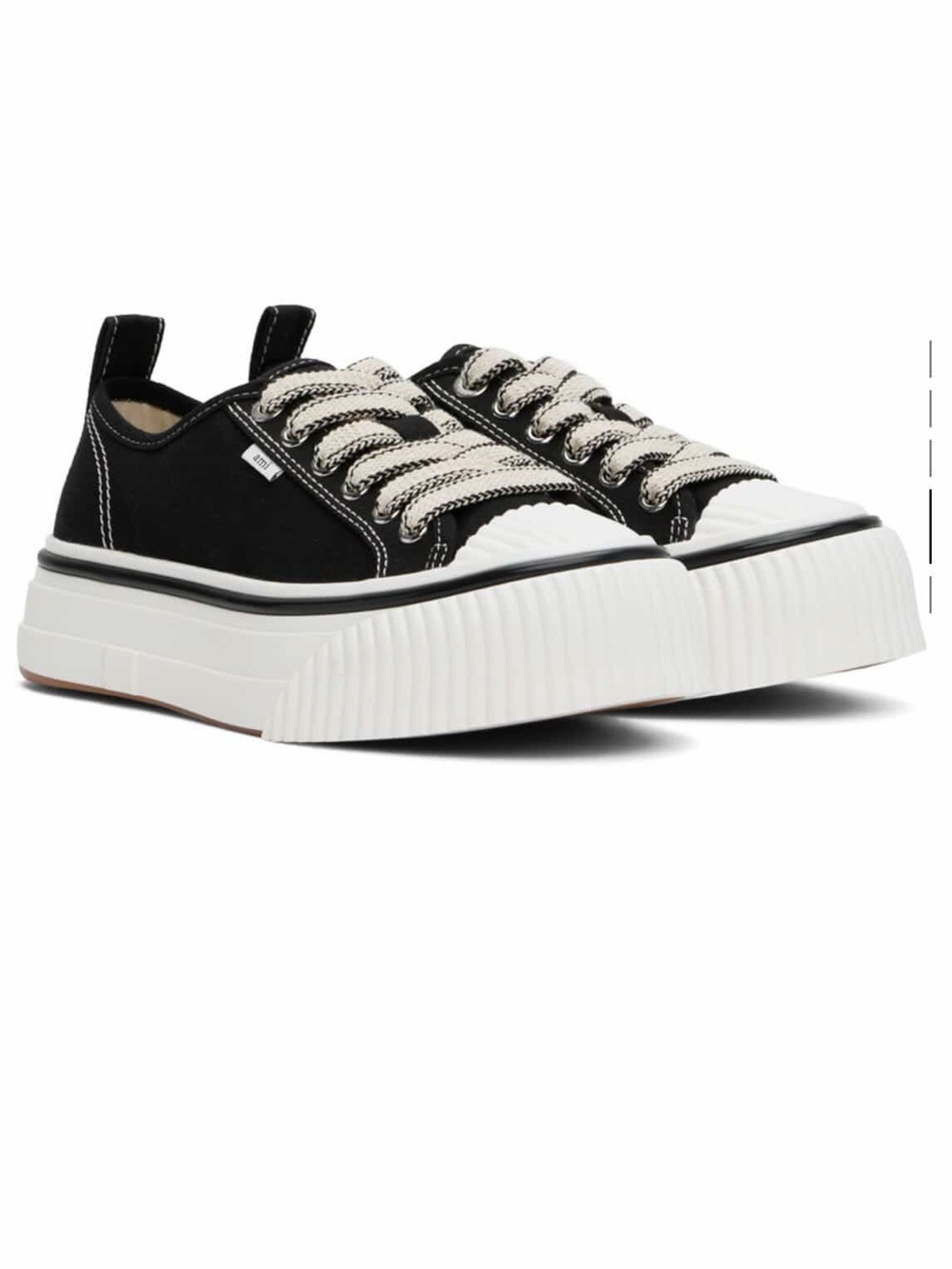 Ami Black Low-Top 1980 Sneakers with Cream Laces
